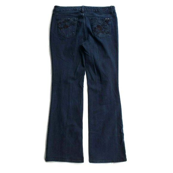 Seven7 Studio Bootcut Jeans Embroidered Flowers on Back Pockets Size 14 36X32 - Picture 3 of 10